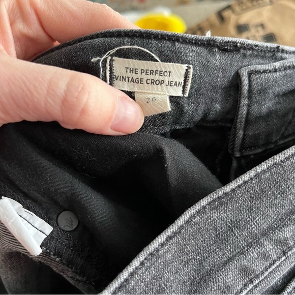 Madewell Jeans Women's 26 The Perfect Vintage Crop Black Lunar Wash AA982 - Picture 8 of 10
